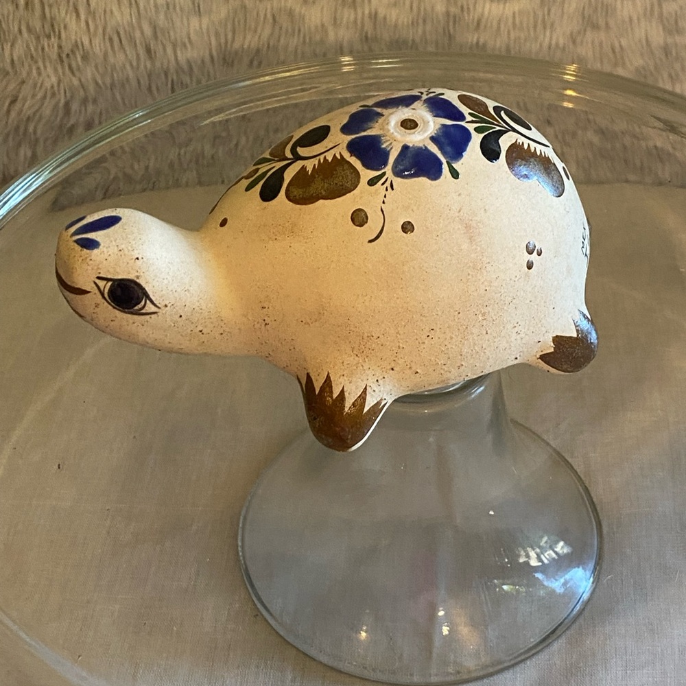 Vintage 1970's Tonala, Traditional Mexican Pottery, Hand-Crafted Folk Art Turtle
